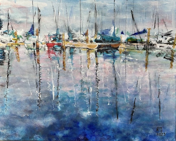 Julia Robinek painting titled Marina of a physicist 2023