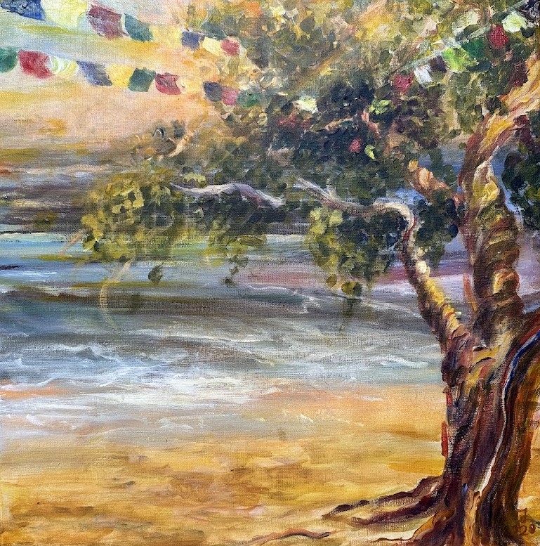 Julia Robinek painting titled I arrived 2020