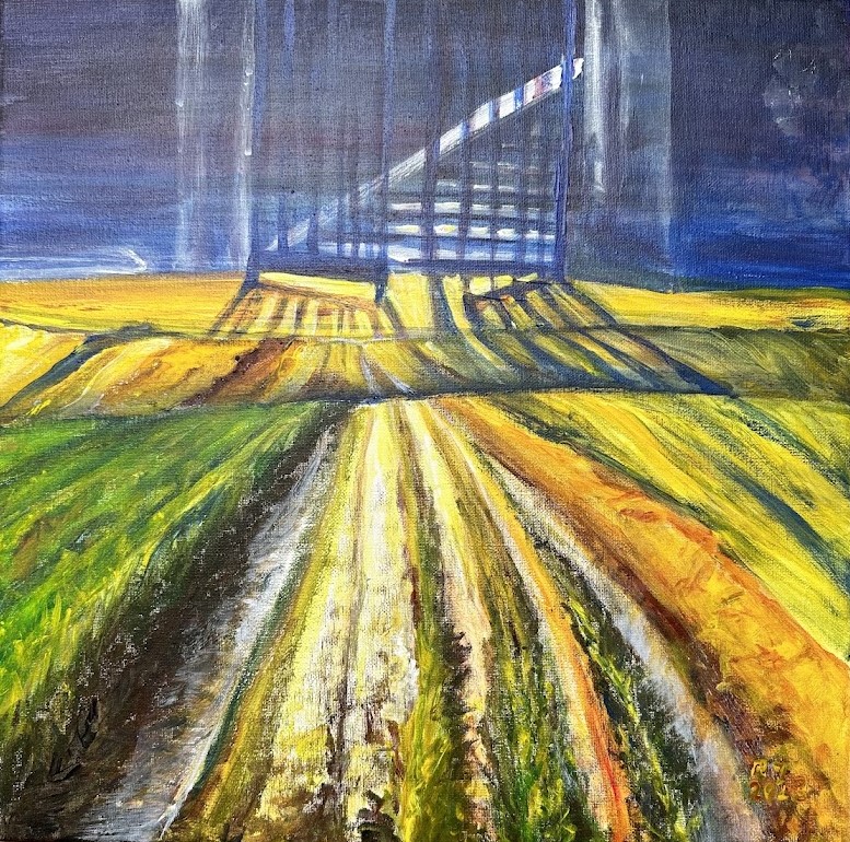 Julia Robinek painting titled Man-made jail for all 2023