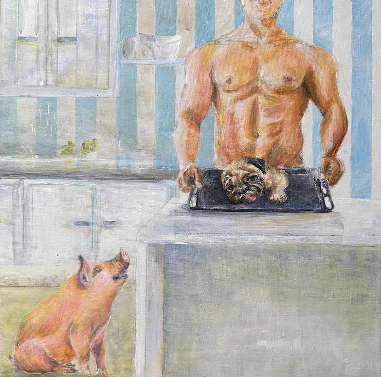 Julia Robinek painting titled Meat 2023