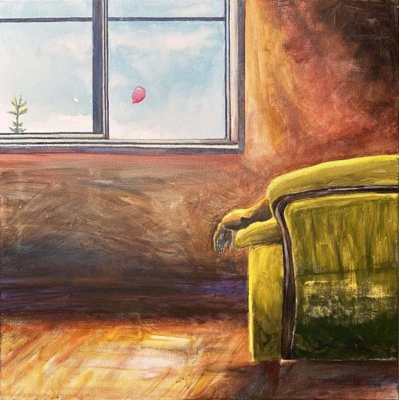 Julia Robinek painting titled FO(MO) Fear of (missing out) 2023
