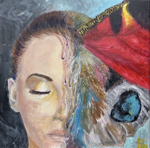 Julia Robinek painting titled The gate of mind (Transfiguration) 2020