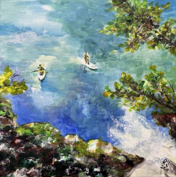 Julia Robinek painting titled On the crystal lake 2021