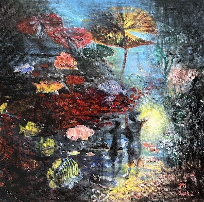 Julia Robinek painting titled Calling 2022